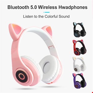 هدفون گربه ای چراغ دار Headphone cat b39 (کد 707)